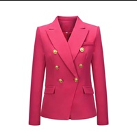 Blazer croisé long et respirant anti-plis pour femme, couleur unie, col cranté, veste de costume professionnelle