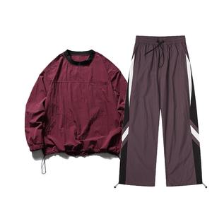 Veste coupe-vent légère pour homme, imprimée, colorblock, patchwork, à capuche, avec fermeture éclair 1/2, en polyester/nylon, pour le sport - Product Image 5