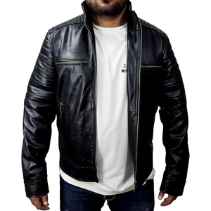 Veste en cuir épaisse de qualité supérieure pour homme, nouvelle collection hiver, col en fausse fourrure, coupe-vent, manteau chaud pour homme - Product Image 3