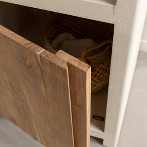 Colonne de salle de bain Vandana Ultra Vesta en bois effet béton et bois d'acacia - Product Image 2