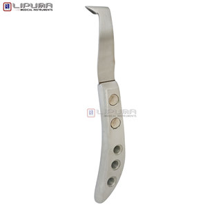 Meilleur couteau de fermeur pour sabots, manche en aluminium argenté, lame en acier inoxydable perforée, équipement vétérinaire pour l'élagage des sabots de bétail, chevaux et bovins - Product Image 5