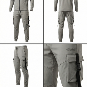 Unisex Slim Fit Compression Training Running Gym Performance Wear Set Maluza Tracksuit Breathable Quick Dry Lightweight Textured - Product Image 6