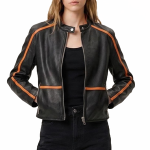 Blouson en cuir pour femme style sororité personnalisé, grande taille, respirant, imperméable, avec logo grec sur mesure, vente en gros, marque privée 2026 - Product Image 1