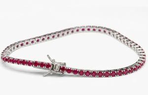 9KT <b>Solid</b> <b>Gold</b> Luxury Tennis Bracelet with Lab Grown Diamonds for Engagement and Anniversary - Product Image 3