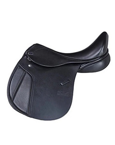 Selle de cheval tout usage en cuir véritable de qualité supérieure avec siège profond confortable et design équilibré pour l'entraînement, le saut d'obstacles et la randonnée équestre - Product Image 3