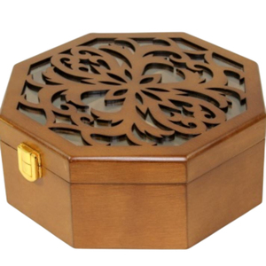 Caja de Madera Hexagonal con Logotipo Personalizado al por Mayor, Caja de Almacenamiento de MDF sin Acabado, Estuche de Regalo Vintage para Joyas y Recuerdos con Cierre - Product Image 5