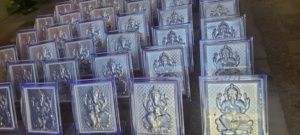 Elegant Silver Plated Lord Ganesha Frame <b>Set</b> Handcrafted Decorative Idol Cards for Home Temple Office <b>Desk</b> Festive Gifting - Product Image 2