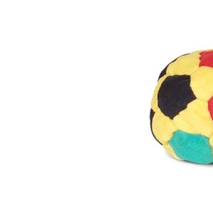 Next Tech Industries Football Toy Ball 2.5 Inches Classic Style Red Yellow Black Pattern Synthetic Suede Footbag - Product Image 2