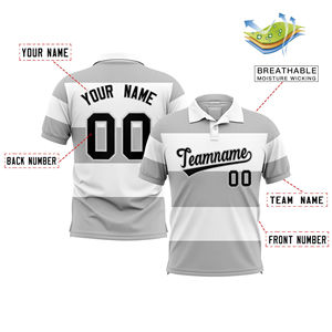 Camiseta Polo Personalizada para Hombre con Múltiples Estilos de Fuente, Nombre Personalizado en la Espalda y Número en la Parte Delantera, Polo Sublimado con Contraste - Product Image 2