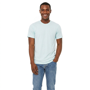 Camiseta Premium Negra de Cuello Redondo, Manga Corta, Lisa, de Algodón, Corte Regular, Informal, Básica para Hombre, Ropa Deportiva Urbana - Product Image 6