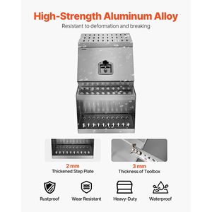 Cassetta Portautensili in Alluminio per Camion, 45,7 cm x 69,85 cm x 64,7 cm, Impermeabile, con Montaggio Laterale - Product Image 2