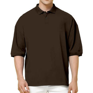 Men Oversized for T-<b>Shirt</b> Loose Fit <b>Half</b> Sleeve Formal Solid Color Knitted Soft Cotton Quick Dry Summer Streetwear Tee - Product Image 1
