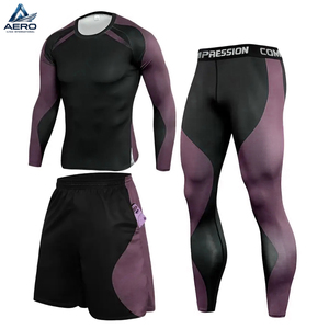 Conjunto Deportivo de Compresión de 3 Piezas para Hombre, Diseñado para Máxima Comodidad, Flexibilidad y Durabilidad, Trajes Deportivos para Gimnasio - Product Image 1