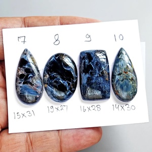 Pietersite bleue cabochon naturelle à dos plat, pierres précieuses en vrac pour la fabrication de bijoux, pour l'argenterie - Product Image 4
