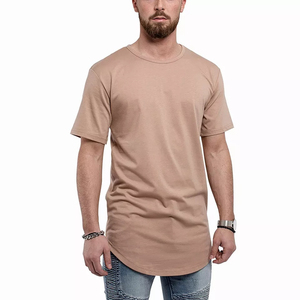 T-shirt Homme Longline à Ourlet Étendu Manches Courtes 100% Coton Respirant Style Urbain Tendance pour Hommes - Product Image 6