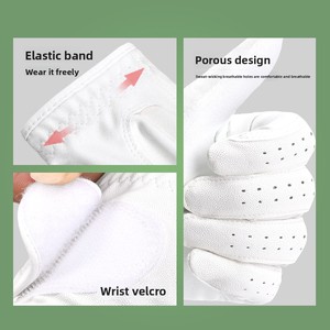 Guantes de Golf de Piel Cabretta a Cuadros con Logotipo Personalizado Unisex de Nuevo Diseño, Antideslizantes, Resistentes al Desgaste, Transpirables, Impermeables y Resistentes al Viento - Product Image 2