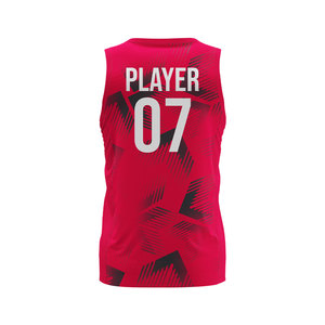Camiseta de Baloncesto Personalizada con Cuello en V para Adultos, 100% Poliéster, Logotipo Frontal Impreso por Transferencia de Calor, Absorbe la Humedad, Transpirable, de Secado Rápido - Product Image 5