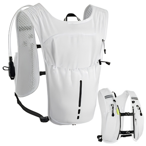 Gilet de trail running ultra-marathon léger et respirant avec poches réglables pour bouteilles souples et poches pour bouteilles d'eau, en polyester imprimé - Product Image 3