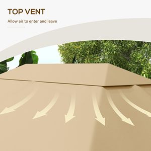 Telo di Ricambio per Gazebo Khaki 3x4 Metri Tipo Ombrellone (SOLO TELO SUPERIORE) - Product Image 5