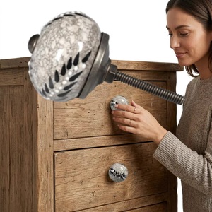 Ba <b>Ceramic</b> Round <b>Drawer</b> <b>Knob</b> Traditional Design Durable Furniture Handle Home Office Use - Product Image 2