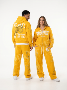 Conjunto Deportivo Unisex para Exteriores, Sudadera con Capucha de Felpa Francesa de 450 GSM con Estampado Personalizado y Pantalones de Estilo Vintage Lavado - Product Image 5