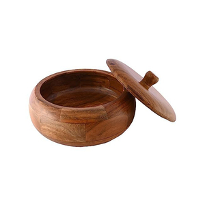 Pot en bois fait main de qualité supérieure Couvercle en bois naturel Logo personnalisé Plat de service à prix économique Fournisseur direct - Product Image 4