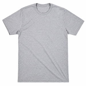 Camiseta Personalizada Lisa de Cuello Redondo en Gris Jaspeado, Camiseta de Algodón para Hombre, Unisex, Casual, Básica, para Impresión y Personalización - Product Image 1