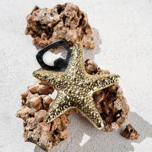 Abridor de Botellas de Latón con Forma de Estrella de Mar, Hecho a Mano, Estilo Náutico, Decorativo, Accesorio de Cocina con Temática Marina - Product Image 3