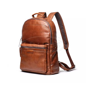 Sac à dos en cuir véritable avec fermeture éclair, imperméable, capacité 20-35L - Services OEM et étiquetage privé, fabriqué au Pakistan - Product Image 2
