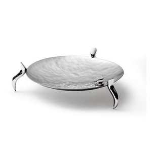 Bandeja de Servir Redonda de Metal, Estilo Moderno, Utensilio de Cocina, Bandeja Decorativa para Alimentos, Bandeja de Servicio de Metal para Hotel, Hogar, Bodas - Product Image 1