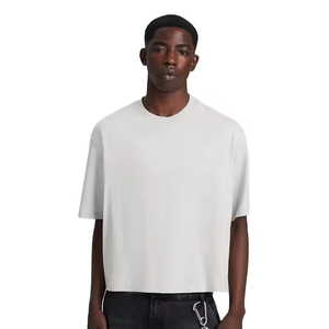 Camiseta de Algodón con Logotipo Personalizado, Corte Cuadrado, para Hombre, Cuello Redondo, Talla Grande, 100% Algodón, Manga Corta - Product Image 1