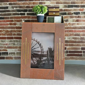 Cadre photo 4x6, cadeau pour couple, cadre en bois avec plexiglas incassable, affichage mural et sur table, brun rustique - Product Image 2