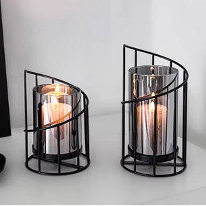 Modern Metal <b>Candle</b> Holder With Glass Cup Elegant Display Decor Perfect For Living Room Office And Home Styling From India - Product Image 4