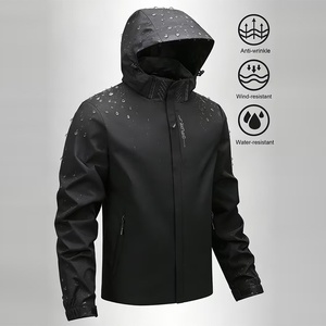 Unisex Hooded Zipper Soft Shell <b>Racer</b> <b>Jacket</b> Waterproof Windproof Breathable Polyester Outdoor Hiking Regular Fit Solid Color - Product Image 5