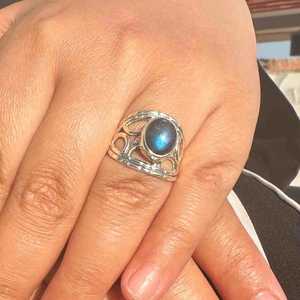 Handmade Labradorite Gemstone <b>Ring</b> 925 Sterling Silver Statement <b>Ring</b> Natural <b>Crystal</b> Jewelry Gift For Women - Product Image 2