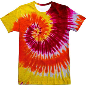 Trendy Retro Tie-Dyed Men's T-Shirts High Quality 100% Cotton Customizable Summer American Style Short-Sleeved Street Wear - Product Image 3