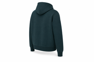 Sweat à capuche sans cordon bleu marine épais pour homme, 100 % coton molletonné, poche kangourou, respirant, hiver, uni, vente en gros - Product Image 4