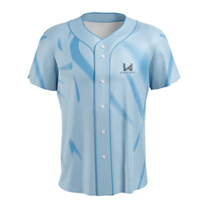 Nouveaux maillots de baseball unisexes, grandes tailles, écologiques, 100% polyester, manches courtes, logo personnalisé imprimé sur le devant, maillots d'équipe professionnelle - Product Image 2