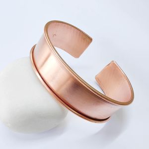 Pure <b>Copper</b> Statement <b>Bangle</b> with Wire Edge Trim Heavy Duty Satin Finish <b>Copper</b> Cuff, Unisex Minimalist Metal Jewelry Gift - Product Image 3