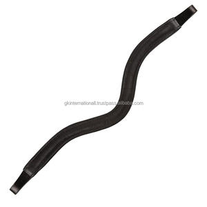 Bande de front de cheval en cuir à canal vide rembourrée extra confortable incrustée de cristaux de verre ronds noirs et blancs bande de front bling - Product Image 3