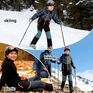 Pantalons de ski et de randonnée en softshell pour garçons et filles, doublés de polaire, imperméables, pour enfants, pantalons d'extérieur - Product Image 5