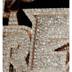 Collar Gótico Premium con Diamantes RB Gems y Piedras de Moissanita Negra, Estética Oscura, con Cadena de Plata - Product Image 1