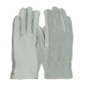 Gants de travail de conducteur les plus populaires respirants résistants à l'abrasion fabriqués en cuir fendu de vache en grain de chèvre-sécurité industrielle personnelle - Product Image 1