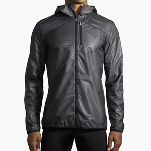 <b>Men's</b> Hooded Windproof Sporty <b>Jacket</b> Regular Fit Polyester Zipper Closure Solid Color Autumn Outerwear - Product Image 2