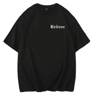 Luxury Quality 100% Cotton T-Shirt Men's O-neck Drop Shoulder Streetwear Oversize T shirt Blank Custom for Men <b>Tshirt</b> - Product Image 1