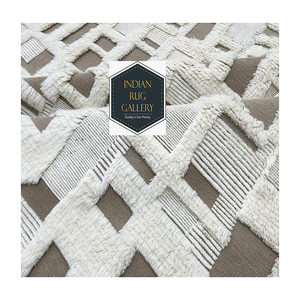 Tapis marocain berbère lavable à poils longs, noué à la main, en pure laine de Nouvelle-Zélande, moelleux, côtelé, tissage plat, rectangulaire, résistant aux taches, pour animaux domestiques - Product Image 1