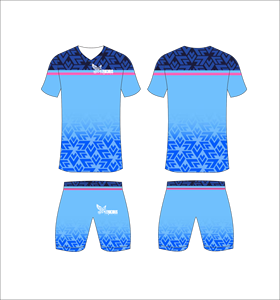 Ensemble de maillot et short de football personnalisé par sublimation, motif abstrait rouge, tenue d'équipe athlétique professionnelle, vêtements de sport respirants - Product Image 3