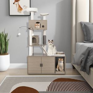 Indoor Car-Themed <b>Cat</b> Tree with Litter <b>Box</b> Enclosure Premium Pet Furniture - Product Image 6