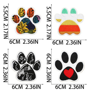 Cute Paw Shape Embroidered Self Adhesive <b>Patches</b> Colorful Animal Footprint Stick On <b>Applique</b> for Clothing Bags Hats - Product Image 3