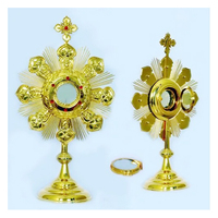 Monstrance décorative en laiton, monstrance royale en laiton pour église, monstrance sacrée pour la prière eucharistique, ornement pour chapelle et sanctuaire